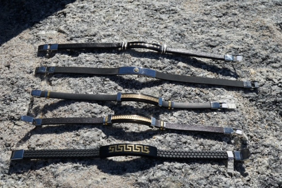 Variety of Leather Bracelets. Adjustable