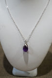 Amethyst tear drop on Sterling silver chain approx. 9-1/2" in length See below options.
