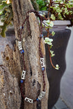 Rope Necklace with Lapis Lazuli Beads and Silver enhancements