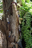 Rope Necklace with Lapis Lazuli Beads and Silver enhancements