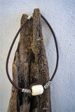 Rope Necklace with Bone and silver enhancements