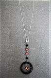 Sterling Silver Necklace with Jasper and Onyx enhancements.