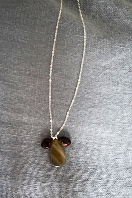 Sterling Silver Necklace with Agates