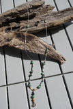 Jade, Green Jasper, Black Onyx, Topaz and Citrine enhanced with Wood on Silver Chain