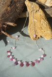 Ruby and Pink Opal Necklace on a Sterling Silver Chain