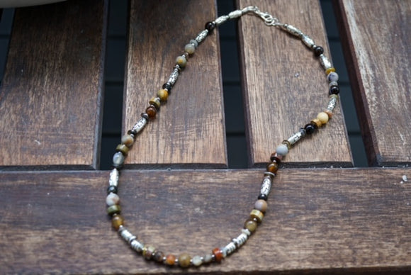 Men's Agate and Wood Necklace
