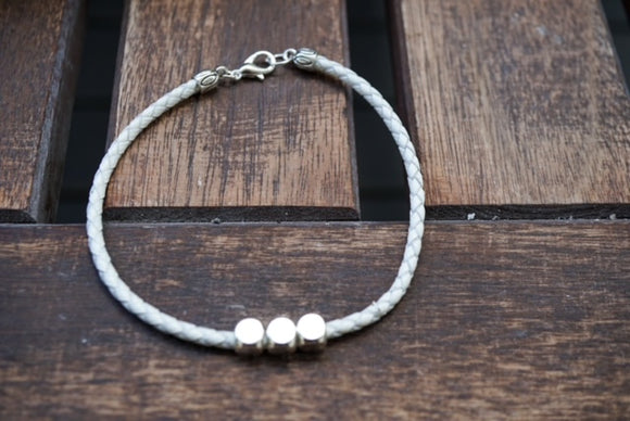 Men's Rope and Silver Bracelet