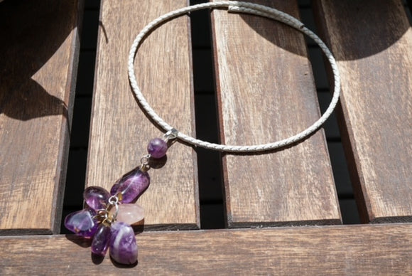 Amethyst and White Rope Necklace
