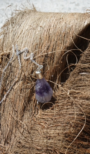 Amethyst Drop on a Sterling Silver Chain