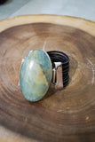 Blue Agate and Sterling Silver Cuff Bracelet