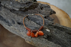 Agate and Leather Bracelet