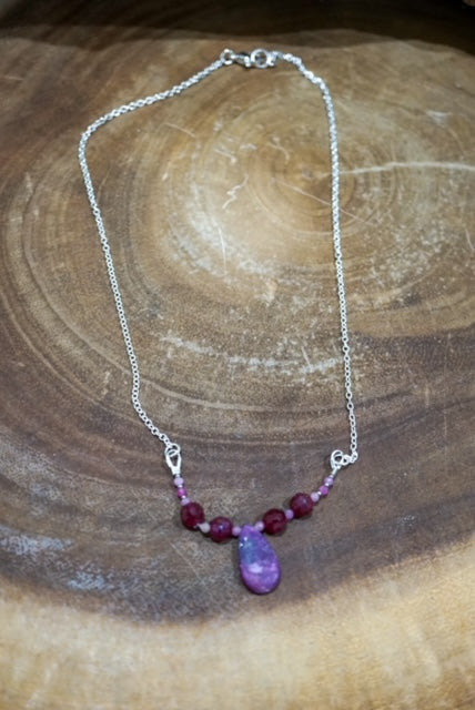 Sterling Silver and Ruby Necklace