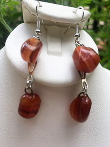 Drop Earrings with Agates