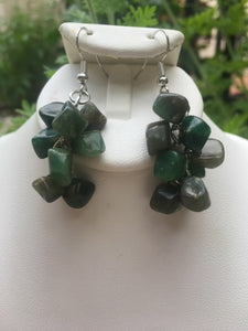 Drop Earrings with Green Quartz