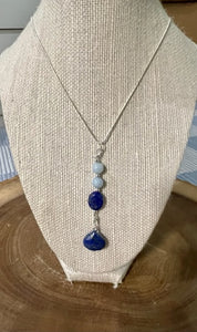 Lapis Lazuli and Aquamarine Sterling Silver Necklace