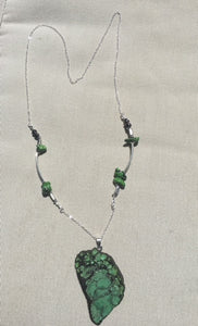 Green Turquoise on a Sterling Silver Necklace