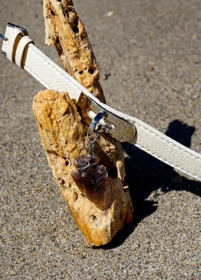 White Leather Bracelet with an Arrow Head